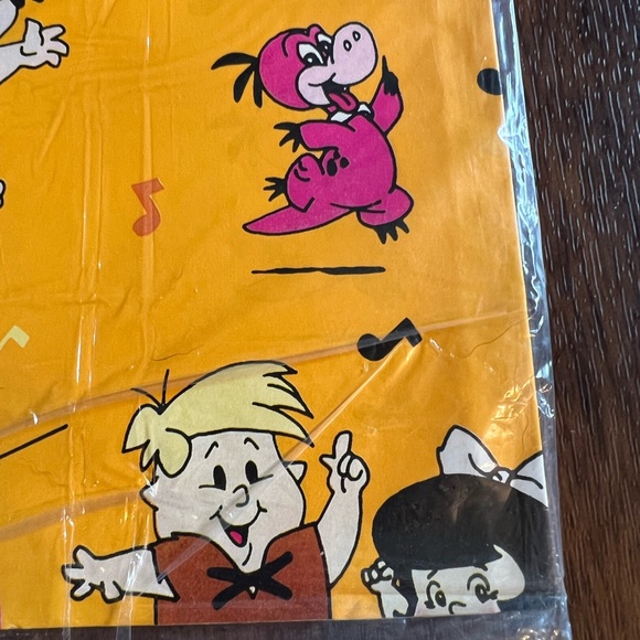The Flintstones Baby Gift Wrap Vintage Wrapping Paper Jukebox 1988 Hanna Barbera - Picture 5 of 7